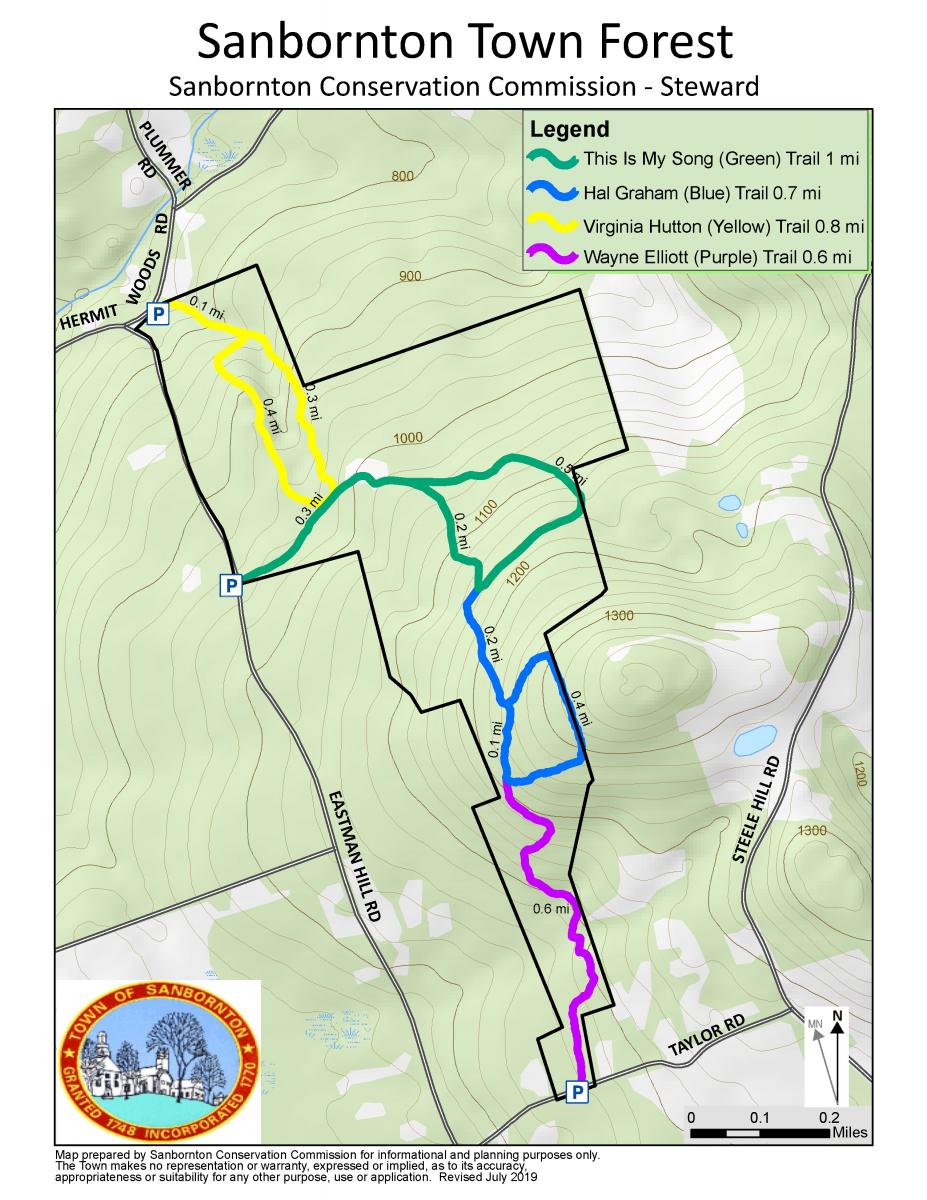 Sanbornton Town Forest Trail Map