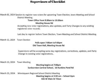 March Meeting and Election Dates